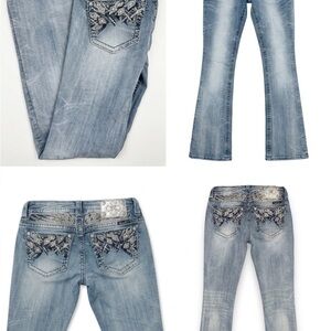 Miss Me Bootcut Jeans Size 28 – Embellished Pockets Rhinestone Bling Denim 💎